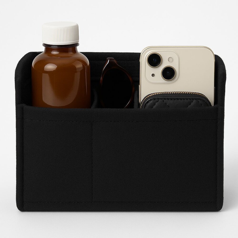 Black Multi-Pocket Felt Handbag Organizer ✨Never used, Brand New